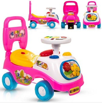 Jeździk Chodzik Pchacz Autko 3w1 Deluxe Duży Grający Samochód Dźwięki