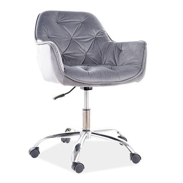 FOTEL Q-190 obrotowy Velvet szary Stylowy Signal