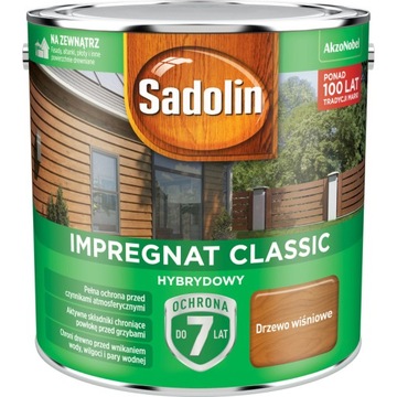 Impregnat do drewna Sadolin Classic hybrydowy Drzewo Wiśniowe 2,5L