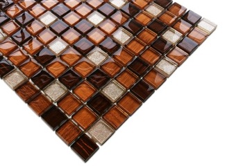 СТЕКЛЯННАЯ МОЗАИКА КОРИЧНЕВАЯ RIVA ОСЕНЬ ЗОЛОТАЯ ВЕНЕРА