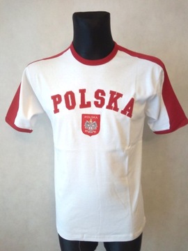 Koszulka POLSKA bawełniana BIAŁA L