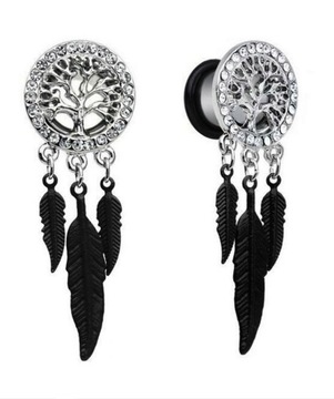 Tunel plug zawieszka Dreamcatcher drzewo 12mm