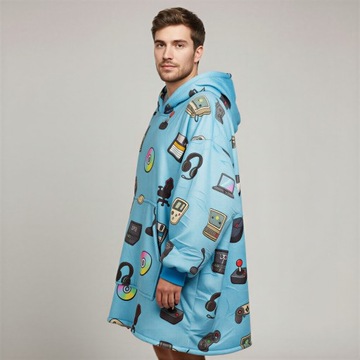 Толстовка с капюшоном, толстая толстовка-одеяло большого размера, пушистый размер XXL, мужская для мальчиков и мужчин