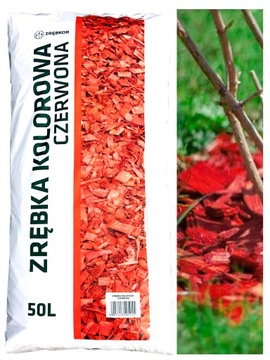 ZRĘBKI OZDOBNE KORA KOLOROWA 50L ZRĘBKA Czerwona