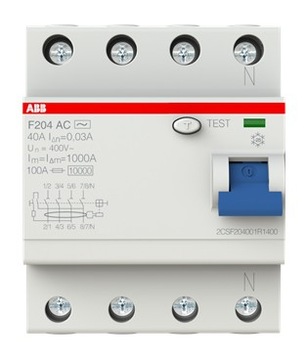 WYŁĄCZNIK RÓŻNICOWOPR. ABB 4P 40A 30mA F204 HOME