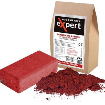 PIGMENT BARWNIK DO BETONU RU70 CZERWONY 2KG