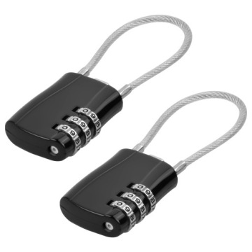 2x КОМБИНИРОВАННЫЙ ЗАМОК С КАБЕЛЕМ, ВАРИАЦИОННЫЙ КОД ДЛЯ ЧЕМОДАНА, БАГАЖА, СУМОК