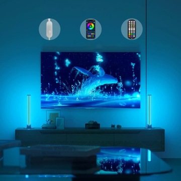 2ШТ. СВЕТОДИОДНЫЕ ПАНЕЛИ ИГРОВЫЕ ТОРШЕРЫ RGB ПОДСВЕТКА С ДИСТАНЦИОННЫМ УПРАВЛЕНИЕМ