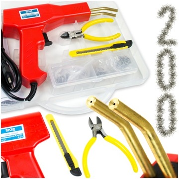 НАБОР МОЩНОГО СВАРОЧНОГО АППАРАТА АППАРАТ ДЛЯ СВАРКИ ПЛАСТИКА СТЕПЛЕР ПАЯЛЬНИК СКОБЫ КЛИПЕРЫ