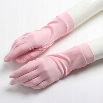 Rękawiczki pięciopalczaste satyna rozmiar uniwersalny - kobieta
