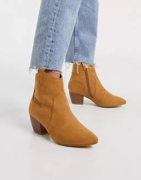 ASOS OASIS BOTKI ZAMSZOWE KOWBOJKI WESTERN R.38