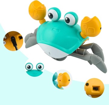 БЕГАТЬ ПОЛЗАТЬ ХОДЯТЬ КРАБ ИНТЕРАКТИВНАЯ ИГРУШКА ДЛЯ РЕБЕНКА LED XL