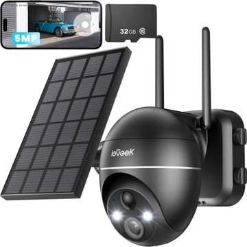 Kamera Zewnętrzna Solarna Obrotowa WiFi 5MP 32GB
