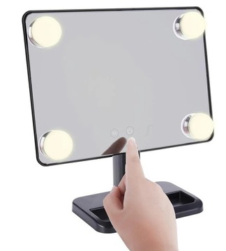 PODŚWIETLANE LUSTERKO KOSMETYCZNE DO MAKIJAŻU LED lustro do makijażu stojąc