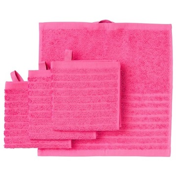 IKEA ręcznik frotte VAGSJON 30x30 różowy 4szt