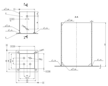 PODSTAWA WSPORNIK SŁUPA 101x150 MM PSP PROSTOKĄTNA KOTWA CZARNA DO BETONU