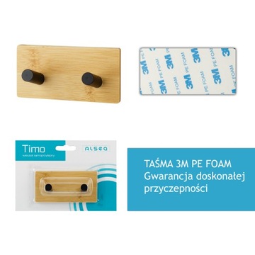 PODWÓJNY HACZYK WIESZAK NA RĘCZNIKI SAMOPRZYLEPNY