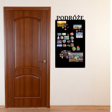 МАГНИТНАЯ ДОСКА ДЛЯ ПУТЕШЕСТВЕННЫХ МАГНИТОВ МЕТАЛЛ Чёрная LOFT 87х50см БОЛЬШАЯ