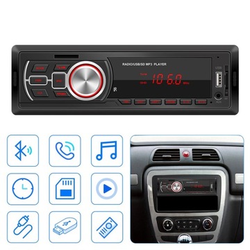 АВТОМОБИЛЬНОЕ РАДИО BLUETOOTH 1 DIN MP3 USB SD МИКРОФОН AUX ПУЛЬТ ДУ 4x25 Вт