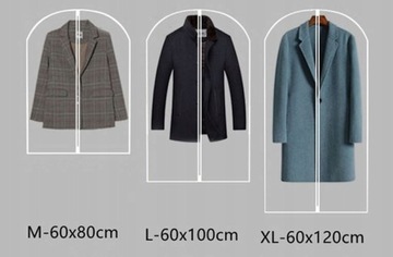 ЧЕХОЛ ДЛЯ ОДЕЖДЫ НА МОЛНИИ КОСТЮМ РУБАШКИ ПОДВЕСНОЙ ДЛЯ ГАРДЕРОБА 100Х60