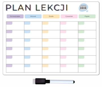 PLAN LEKCJI magnetyczny na lodówkę TABLICA