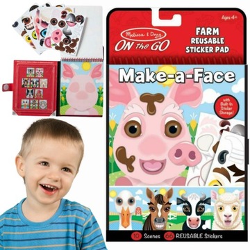 MELISSA&DOUG Naklejki wielokrotne wielorazowego użytku zwierzęta z far