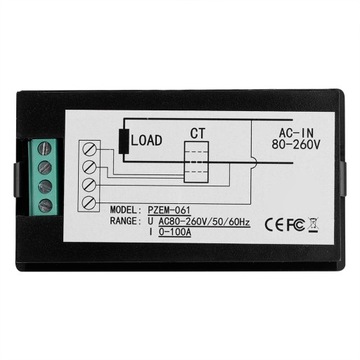 PEACEFAIR PZEM-061 ЦИФРОВОЙ МОНИТОР НАПРЯЖЕНИЯ И ТОКА 100A AC80-260