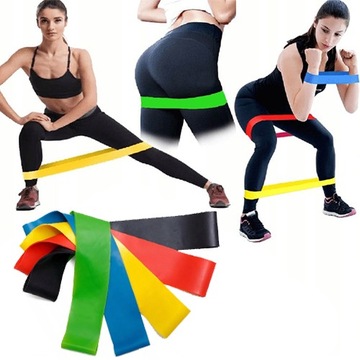 ZESTAW 5 TAŚM MOCNYCH GUM DO ĆWICZEŃ I FITNESS