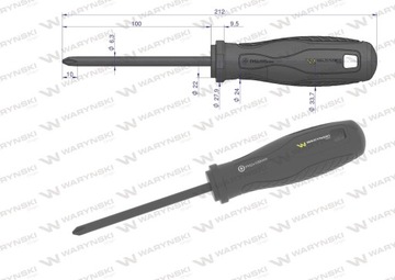 Отвертка отвертка PH2 100 мм сталь SVCM Waryński