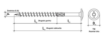 СТОЛЯРНЫЕ шурупы по дереву TORX PLATE 6X140