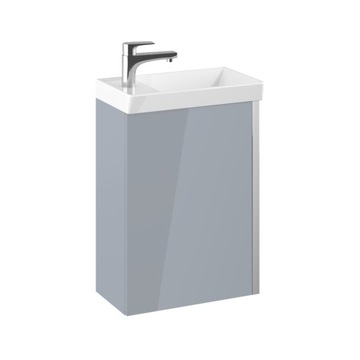 Zestaw Spring szara szafka, biała umywalka 45 cm