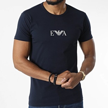 Męska koszulka z krótkim rękawem Emporio Armani 111267 CC715 Niebieski 2Pack