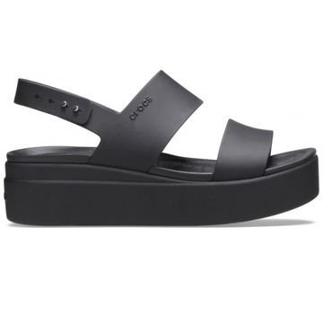 Damskie Sandały Koturn Crocs Brooklyn Low Wedge Czarne r. 36- 42 206453-060