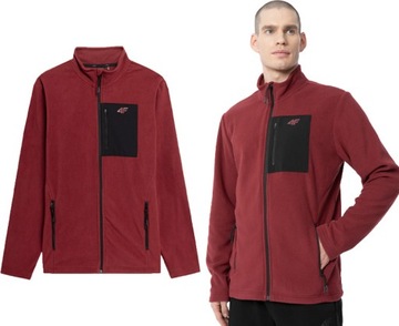 Polar męski rozpinany 4F 123 ze stójką bordo 3XL