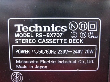 RS-BX707 Стерео кассетная дека Technics c1