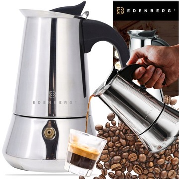KAWIARKA INDUKCYJNA/ GAZ 12 filiżanek 600ml ZAPARZACZ KAWY STALOWY espresso