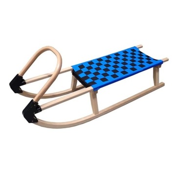 Sanie drewniane 110cm niebieskie A2041