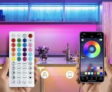 Светодиодная лента 20M RGB 5050 Bluetooth МОБИЛЬНОЕ ПРИЛОЖЕНИЕ ДИСТАНЦИОННОЕ УПРАВЛЕНИЕ МУЗЫКАЛЬНЫЙ НАБОР 12В