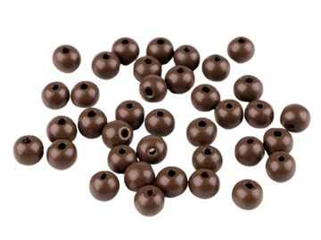 Koraliki drewniane lakierowane 10mm 50szt j.brąz