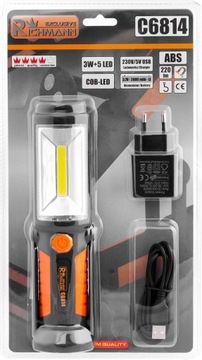 LAMPA LATARKA WARSZTATOWA AKU POWERBANK 3W 5 LED