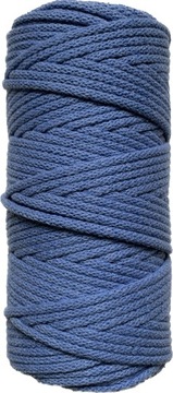 Sznurek Bawełniany Pleciony Baby Blue 100m 5mm