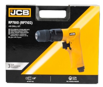 WIERTARKO-WKRĘTARKA PNEUMATYCZNA WIERTŁA BITY WALIZKA ZESTAW 10MM JCB
