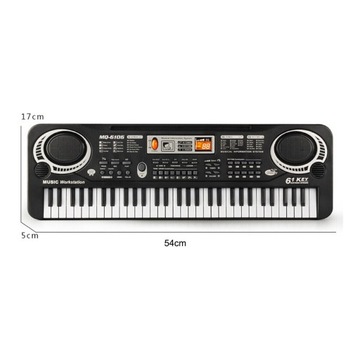 ELEKTRONICZNE CYFROWY INSTRUMENT MUZYCZNY FORTEPIAN Z MIKROFONEM, PREZENT
