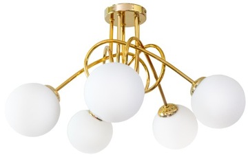 LAMPA WISZĄCA SUFITOWA ŻYRANDOL ZŁOTA KULE LED