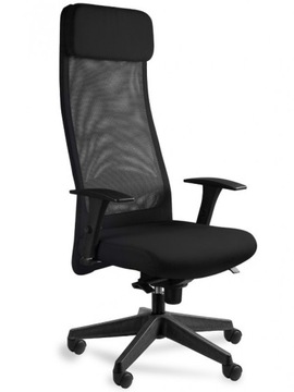 ARES MESH wysoki fotel do biura pracowni Black