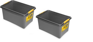 2xMOXOM 1722 POJEMNIK Z POKRYWKĄ, KÓŁKA SOLID 40L