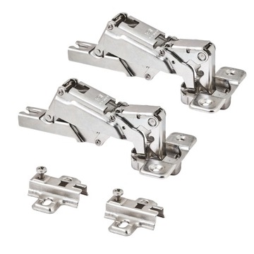 2 x ZESTAW - ZAWIAS MEBLOWY FGV DO DRZWI NAROŻNYCH KĄTOWY 175° + PROWADNIK