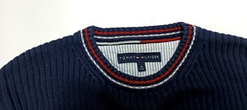 TOMMY HILFIGER GRUBY MIĘSISTY Oryginalny Sweter r. M