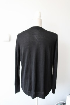 H&M czarna bluzka sweter top cekinowa wiskoza