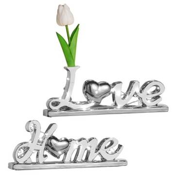 Wystrój stołu Love Home Ozdoba ceramiczna Nowoczesne podświetlane litery w kolorze srebrnym
